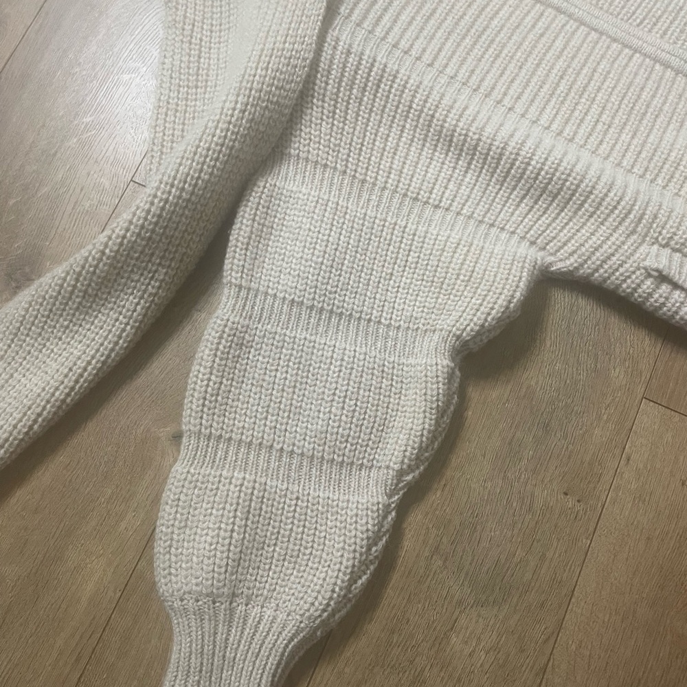 Le Roy Knitwear Wool Sweater with Attached Scarf - Size S - Picture 7 of 12
